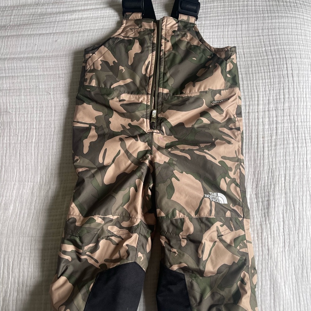 The North Face Green and Tan Camouflage Bib